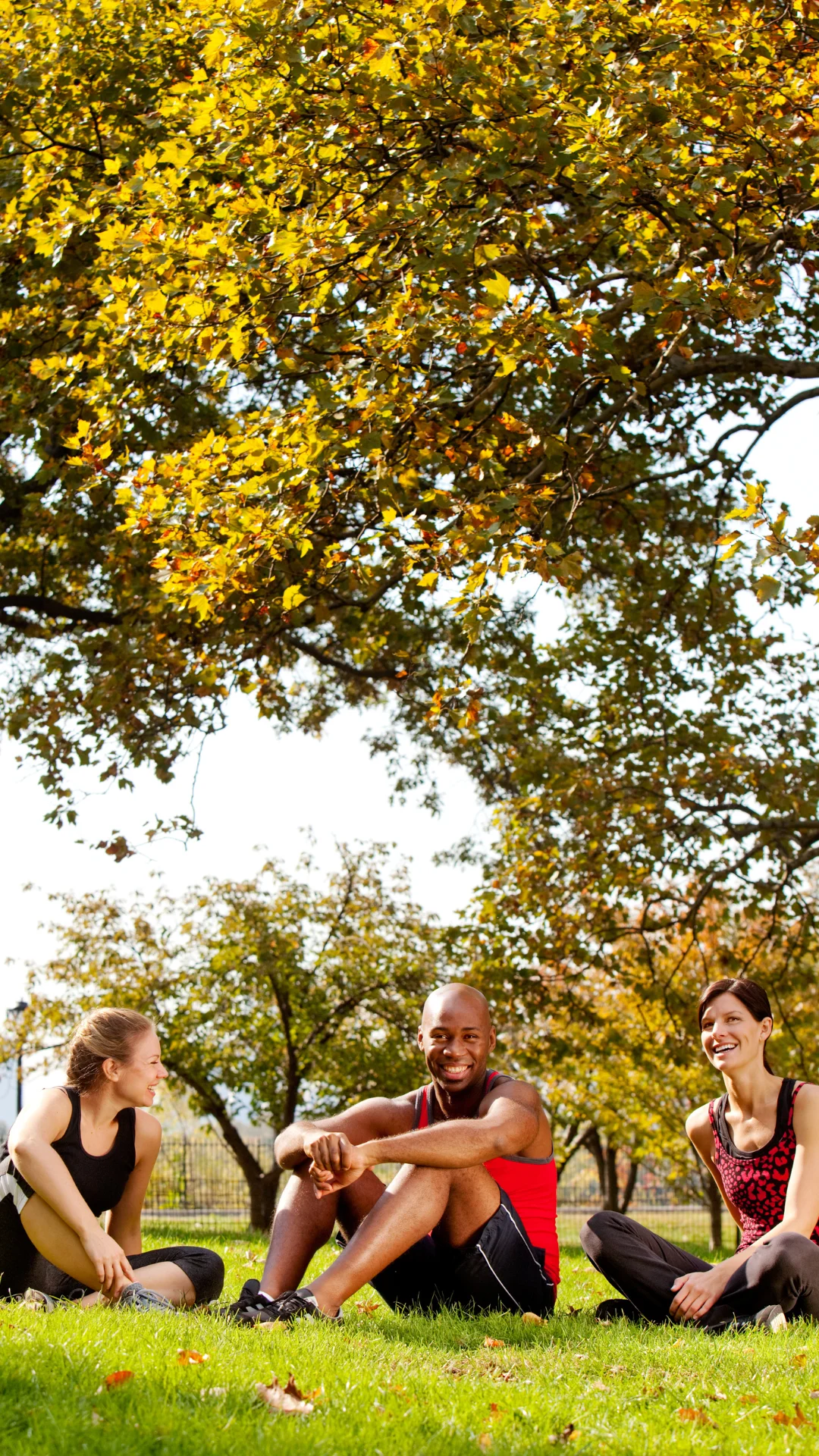 A group of people relaxing in Kariya Park