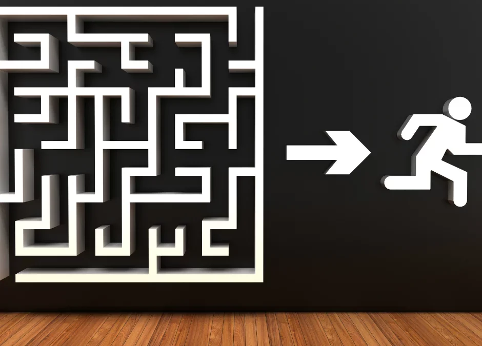 Person escaping a maze