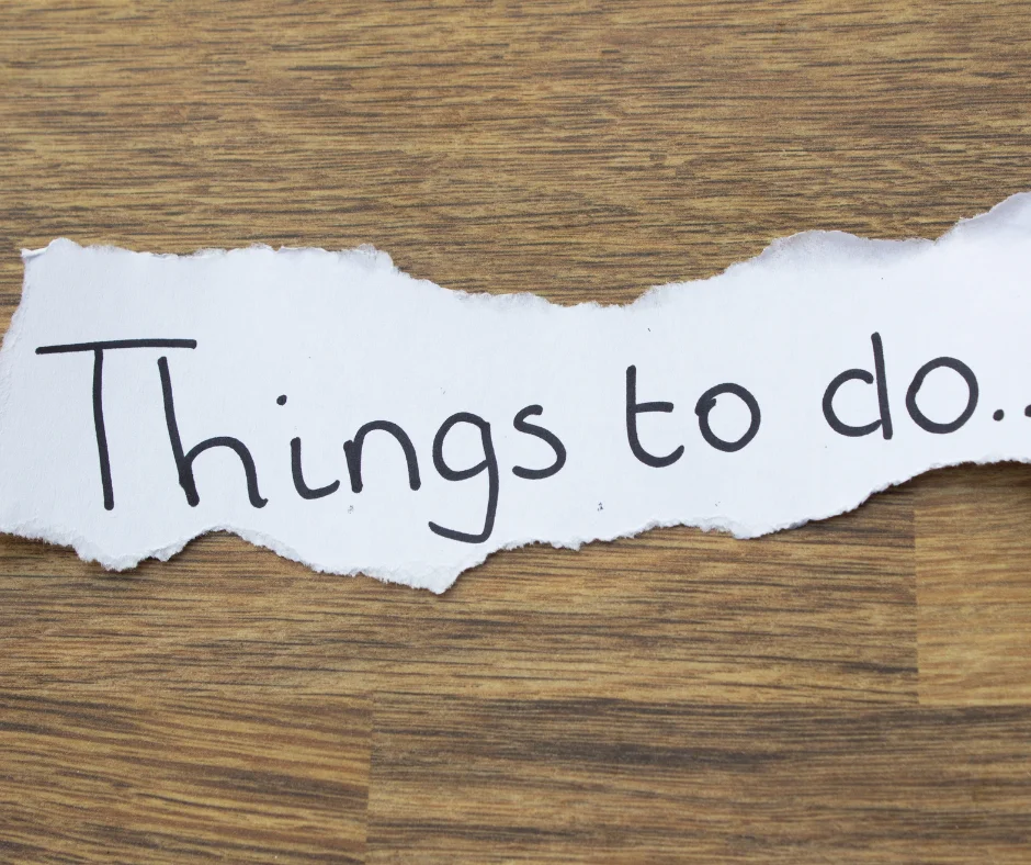 Paper that says things to do