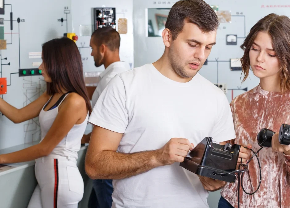 Woman taking advice for escape rooms for man