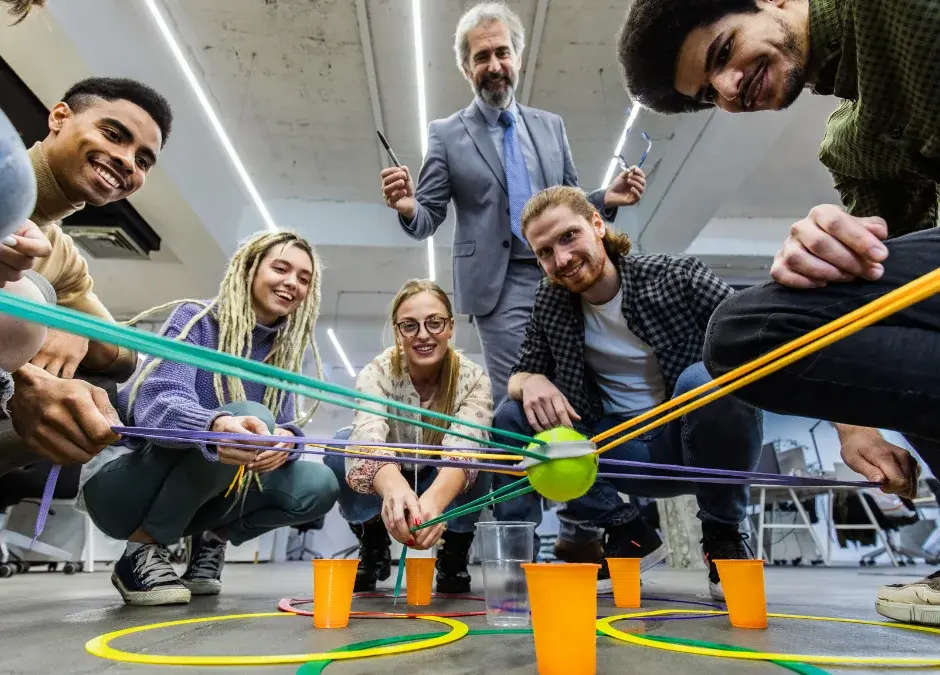 Office conducting team building for introverts